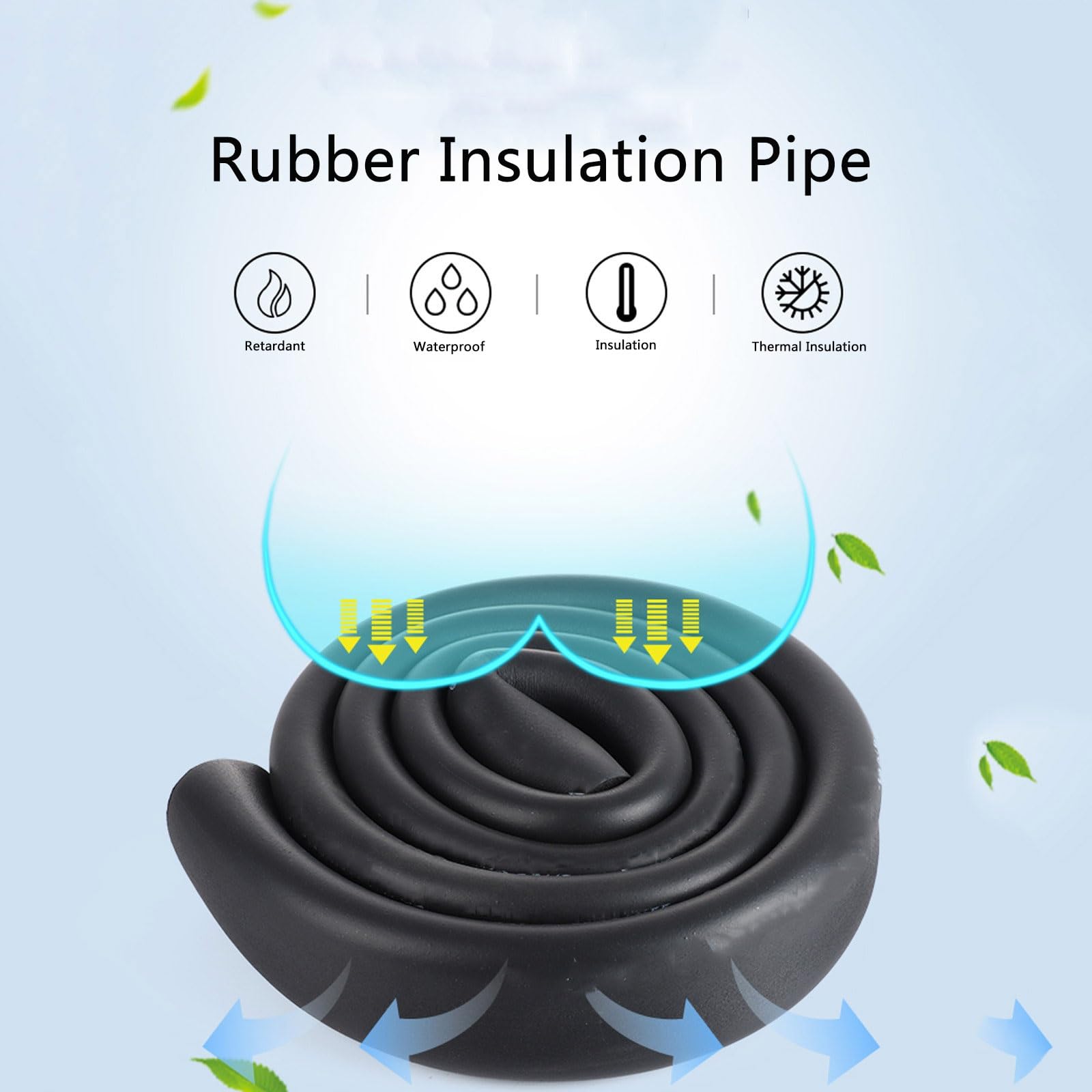 Isolamento Acustico e Isolamento Tubi 2,0 m, Tubi Isolanti, Manicotto In Gomma per Varie Condutture Esterne, Spessore 40,0 mm, ID 25,0-108,0 mm(34.0 MM X 40.0 MM)