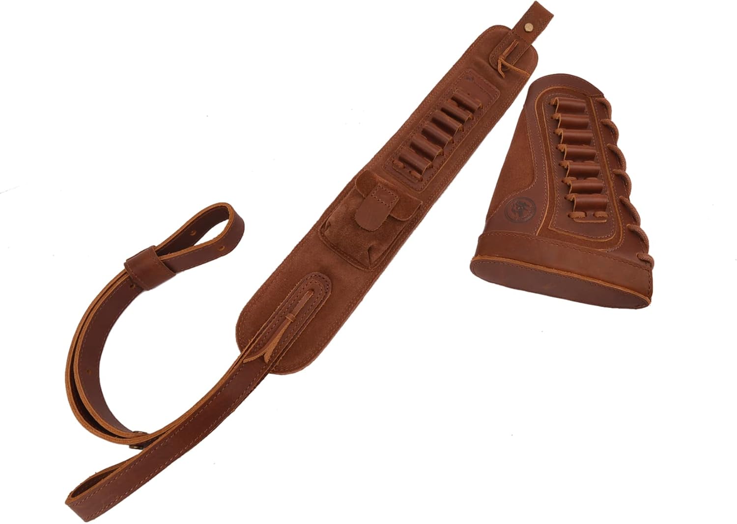 Rifles Real Leather Cheek Rest Pad Buttstock/Gun Sling Cartridge Shoulder Straps Shell Holder for .357 30-30 .38 .32Win Spcl .32-40