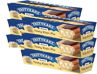 Tastykake Klair Pies 6-Pack: Chocolate-Coated Vanilla Cream Filled Baked Snack Cakes for On-the-Go Indulgence