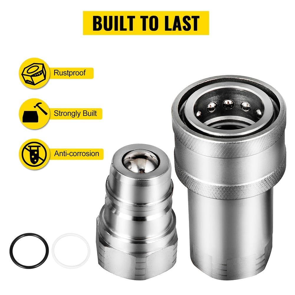 S4-04 1/2" NPT ISO5675 Coupleur hydraulique de tracteur à connexion Coupleur de déconnexion agricole