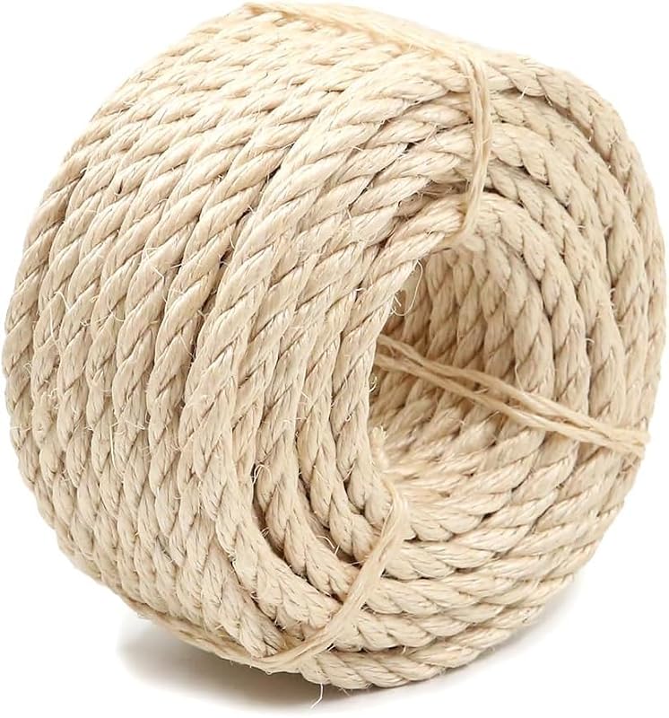 Corda de Sisal Natural para Arranhador de Gatos 4 mm x 20,12 m TrainPro