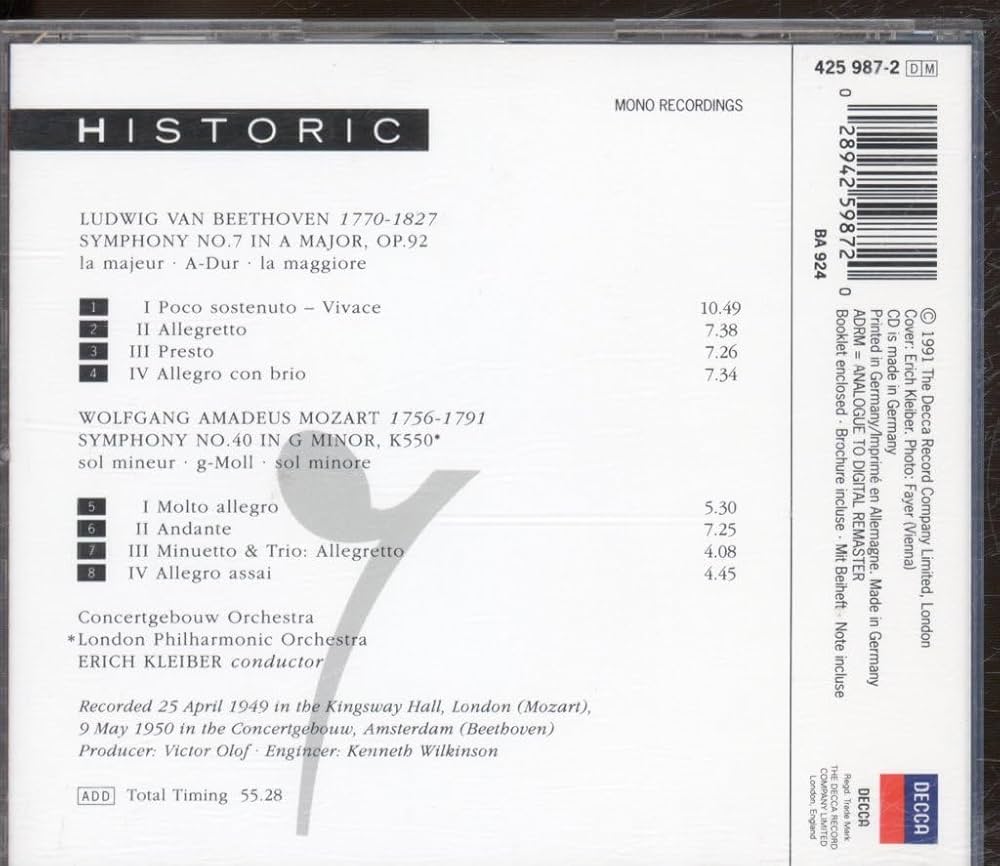 Beethoven, Mozart, Erich Kleiber - Beethoven: Symphony 7