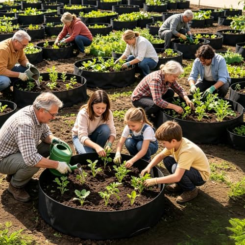 Bolsas de tela para sembrar patatas sin jardín macetas transpirables 4