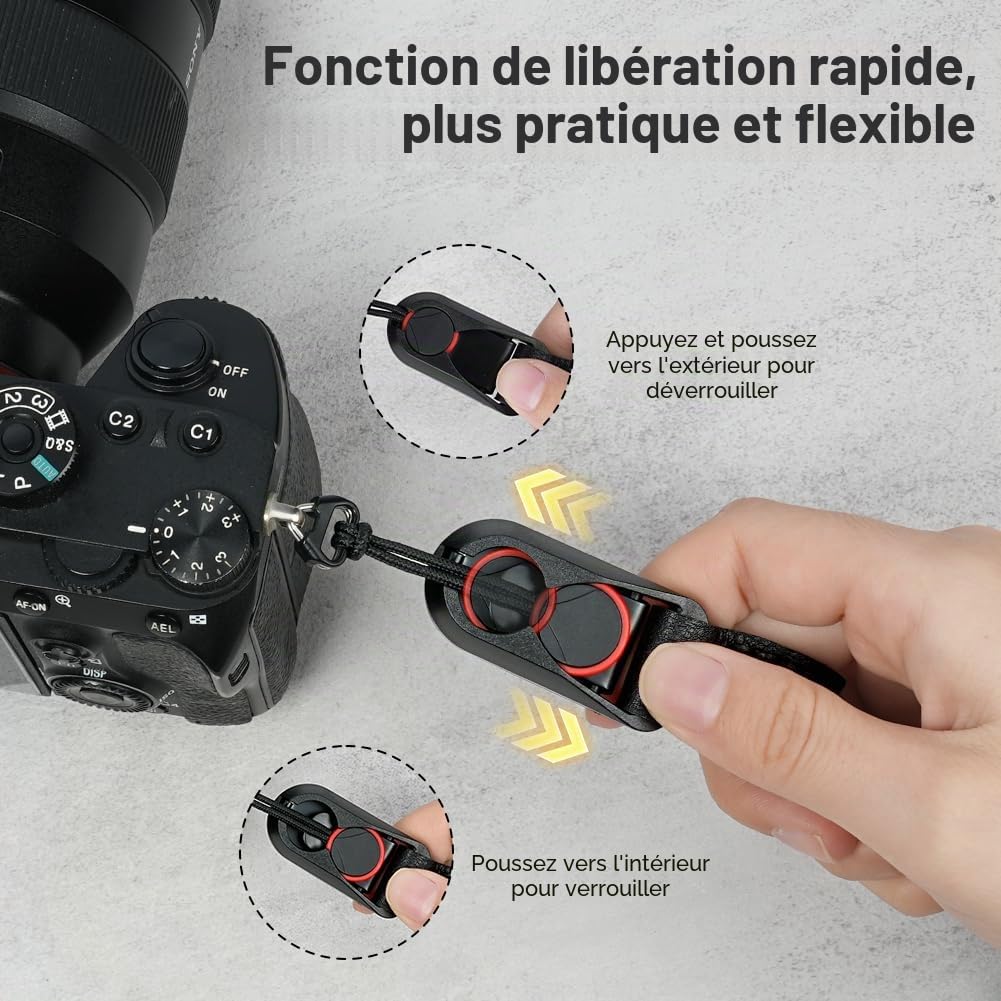 HOTUT Sangle D'appareil Photo à Dégagement Rapide, Courroie de Cou pour Appareil Photo en Nylon, pour DSLR ou Sans Miroir