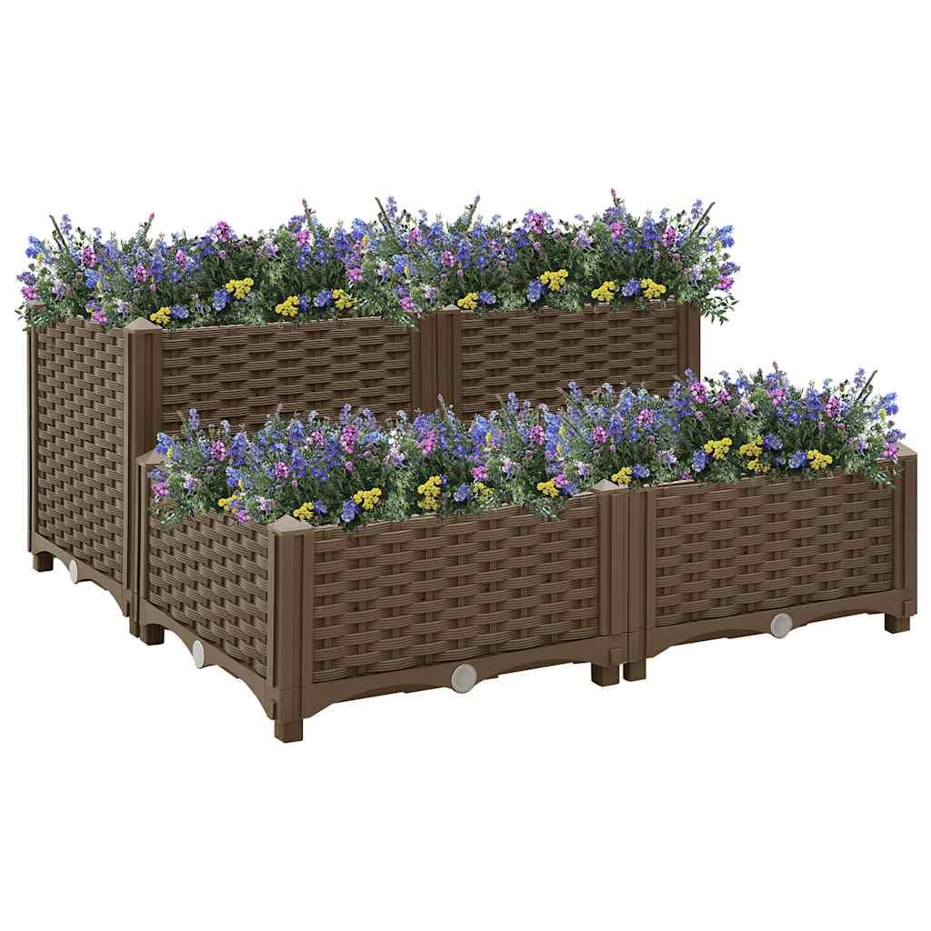 Macetas Plastico VidaXL Arriate Jardín Pérgola Recipiente Macetero Jardinera  Flores Bandeja Plantas Terraza Porche Decoración Patio 80x80x38 Cm  Polipropileno Jardineras Exterior Grandes, image size:1024x1024