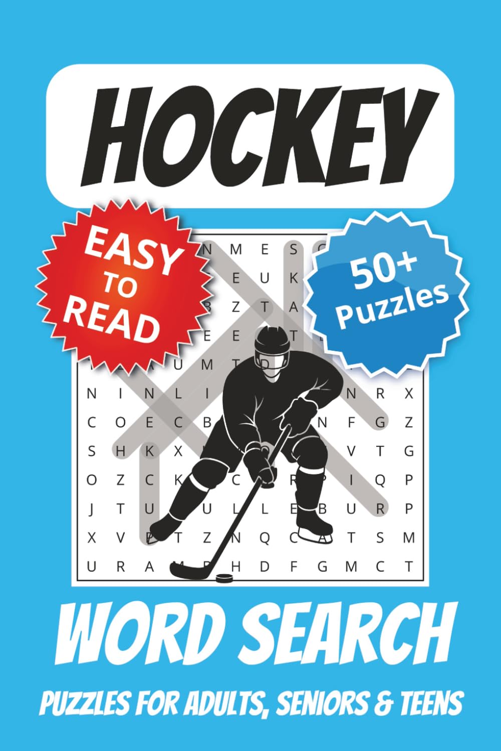 Hockey Word Search Puzzle Book: Word Searches with Easy to Read Print about Hockey | 6x9 inches, 110 Pages | 50+ Puzzles