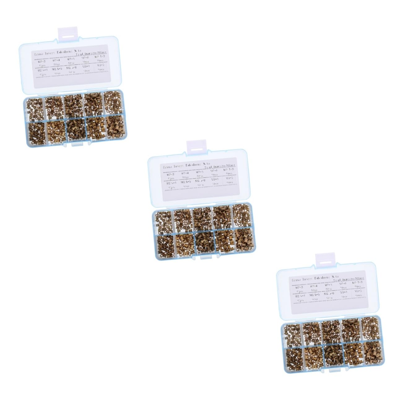 Alipis 1500pcs Brass Knurled Injection Nuts Embedded Fasteners for Secure Molding Applications for Hardware Projects