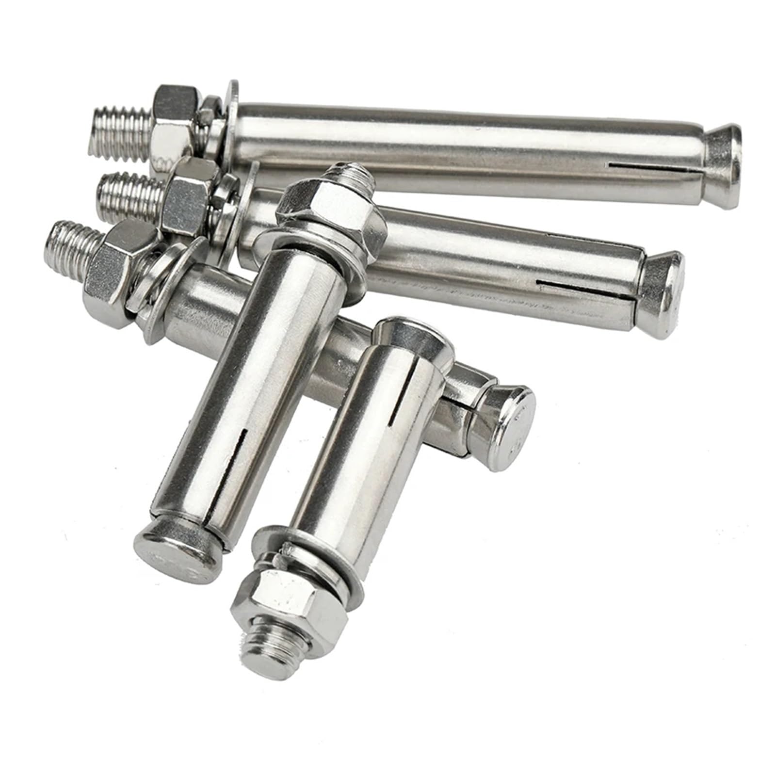 pernos de anclaje, 1/5 piezas M6 M8 M10 -M20 304 A2 Tornillo de expansión hexagonal acero inoxidable Pernos anclaje hormigón(1pcs,M10x110)