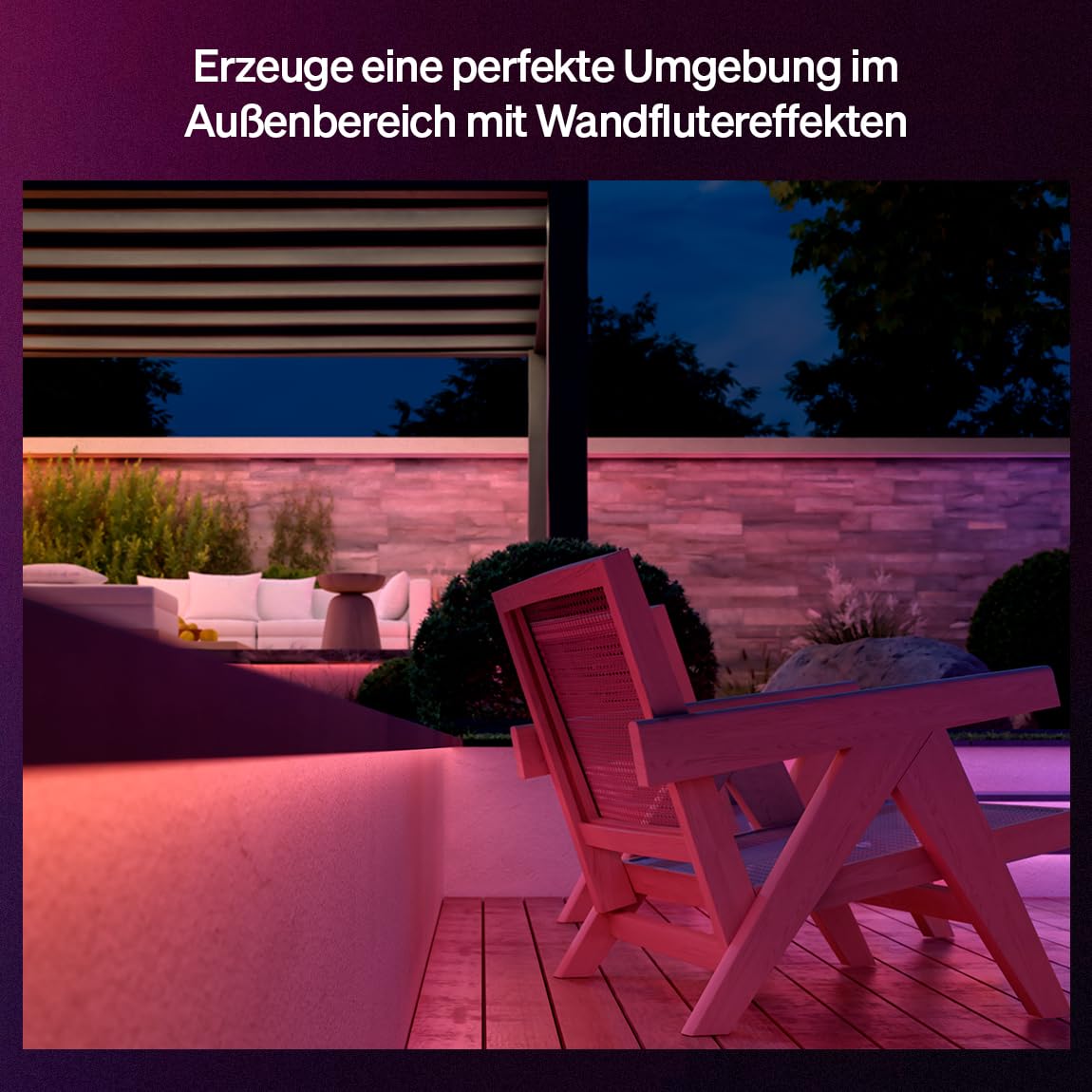 Philips Hue Flux Outdoor 10-Meter LED-Lightstrip 3000 lm farbiges LED Lichtband wetterfest App- und Sprachsteuerung