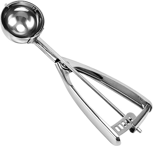 Miniatura 18 de Cuchara grande para galletas, 5.4 cucharadas/2.7 onzas, bola de 2.5 pulgadas/2.480 in, cuchara de helado de acero inoxidable 18/8, pala