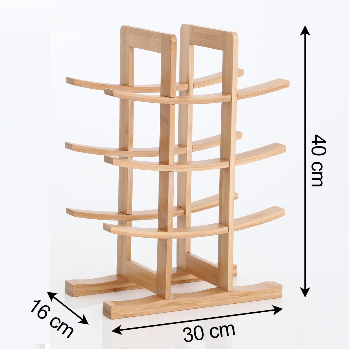Gräfenstayn® 30551 cremagliera del vino PORTO - impilabile in legno di bambù per 12 bottiglie di vino - Dimensioni 30x16x42 cm (LxWxH) gabbie per bottiglie di vino caso del vino