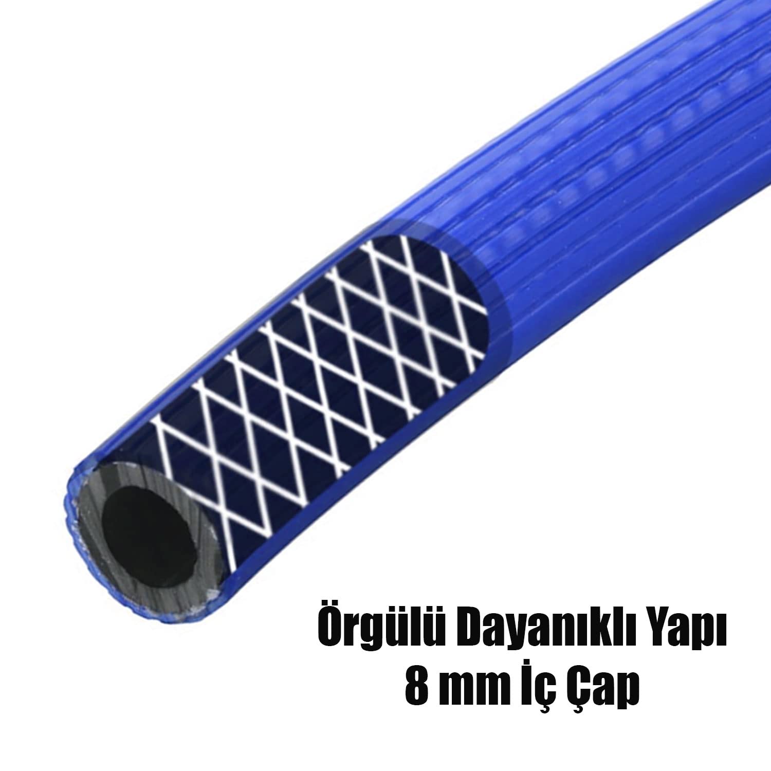 Badem10 10 Metre Çelik Kompresör Hava Hortumu 8 mm Thermo Hortum Mavi
