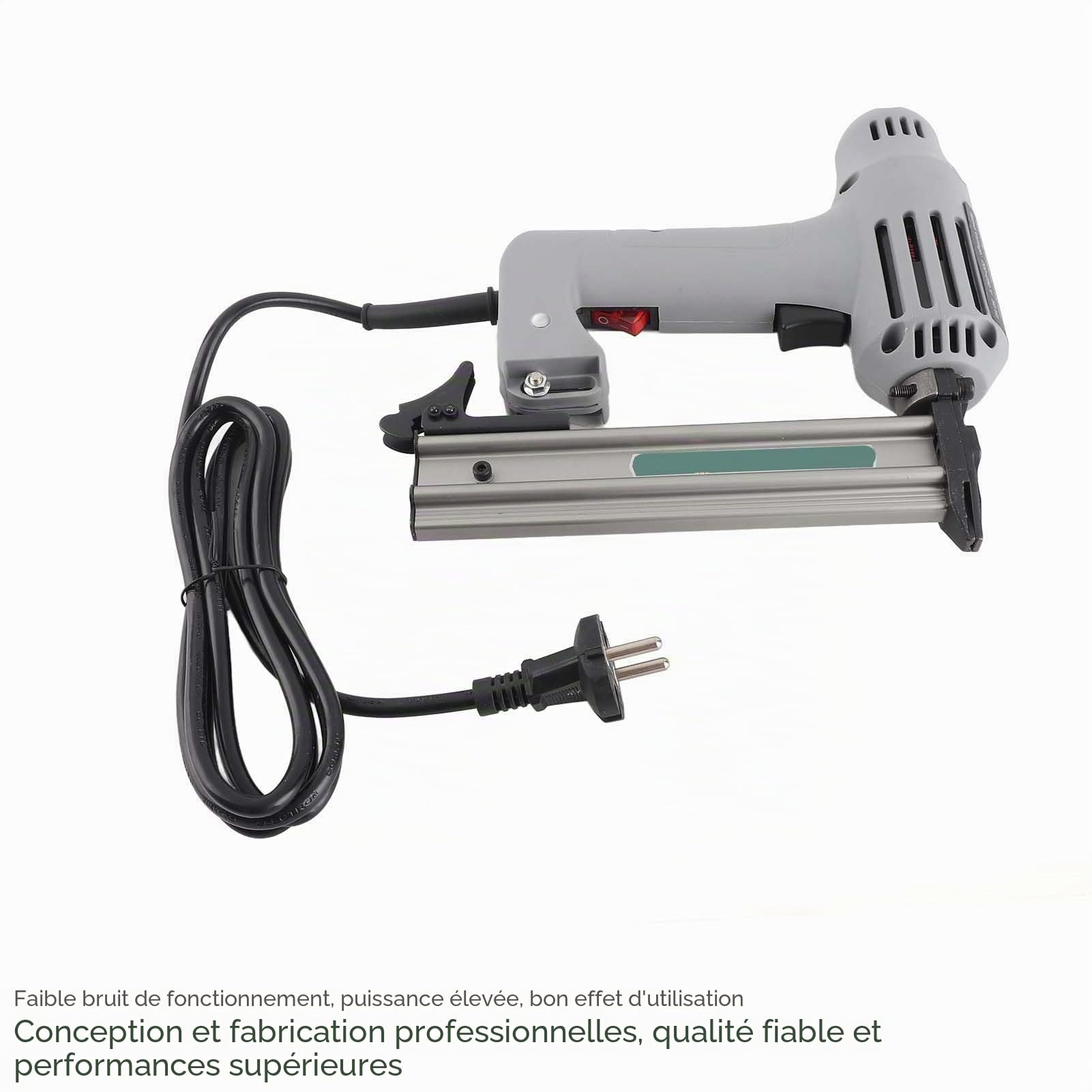 Agrafeuse ,cloueuse électrique de petite taille de conception professionnelle pour la fabrication de meubles en bois pour la construction d'expositions ,etc .pour le clouage de matériaux