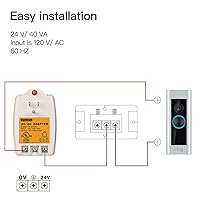Vista 6 de Transformador de timbre de 24 V CA 40 VA CA, transformador enchufable, enchufe con fusible PTC, compatible con todos los timbres y termostatos