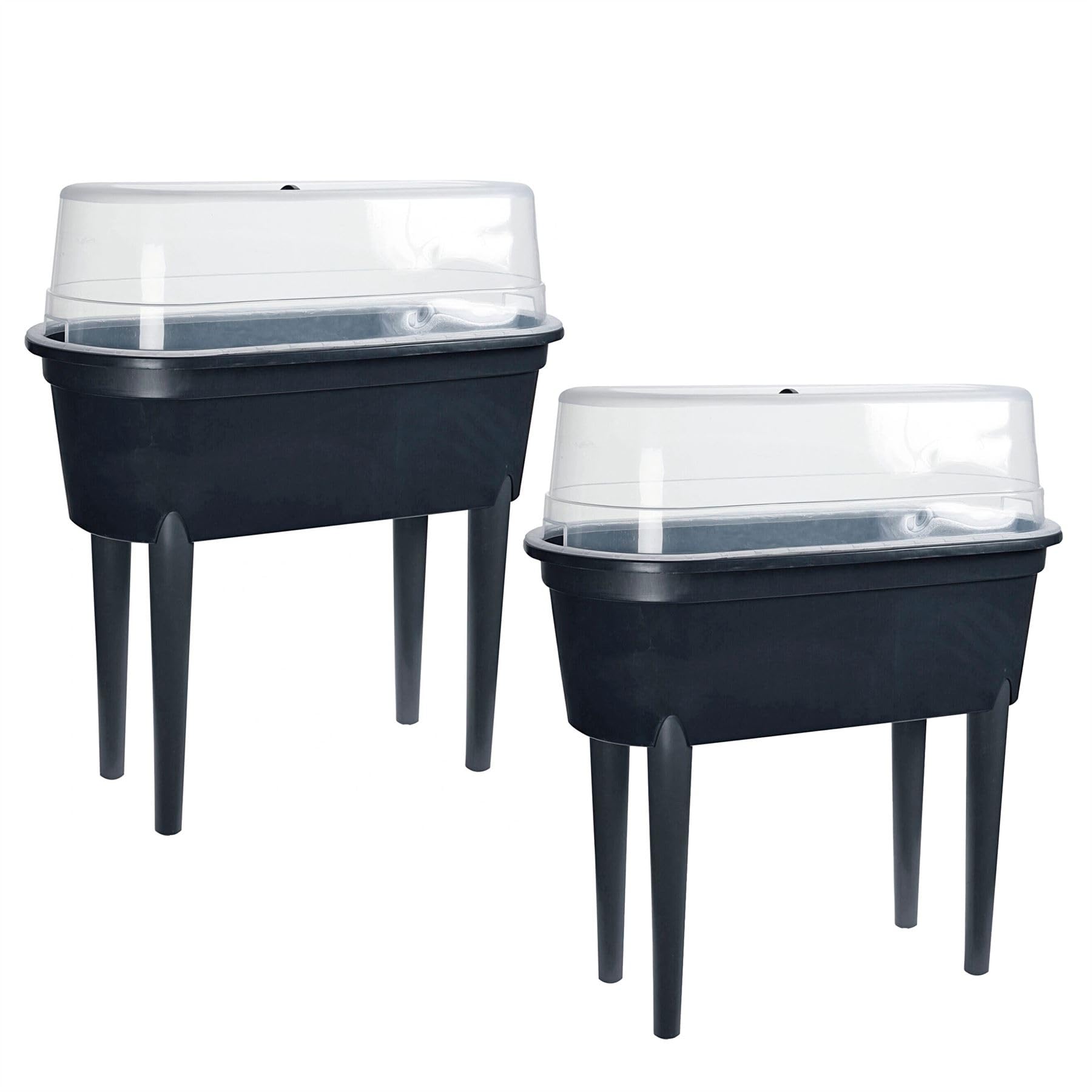 Carousel Home Set of 2 Mini Greenhouse Raised Planters with Cover, 84cm High Garden Grow Tables Indoor Outdoor Veg Planters