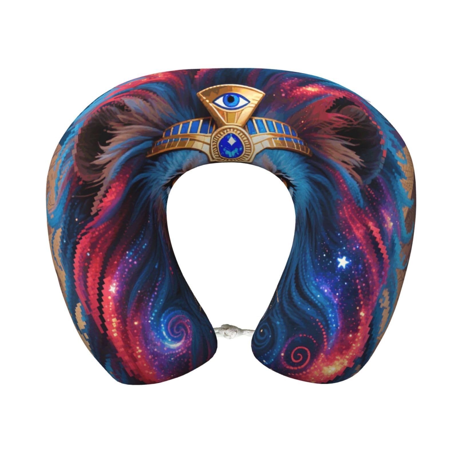 FekiLoot Travel Pillow for Sleeping, Lion in Mystical Starry Night Travel Neck Pillow Comfortable U Shape Memory Foam Neck Rest Support Portable Travel Accessories Suitable for Airplane Car Office