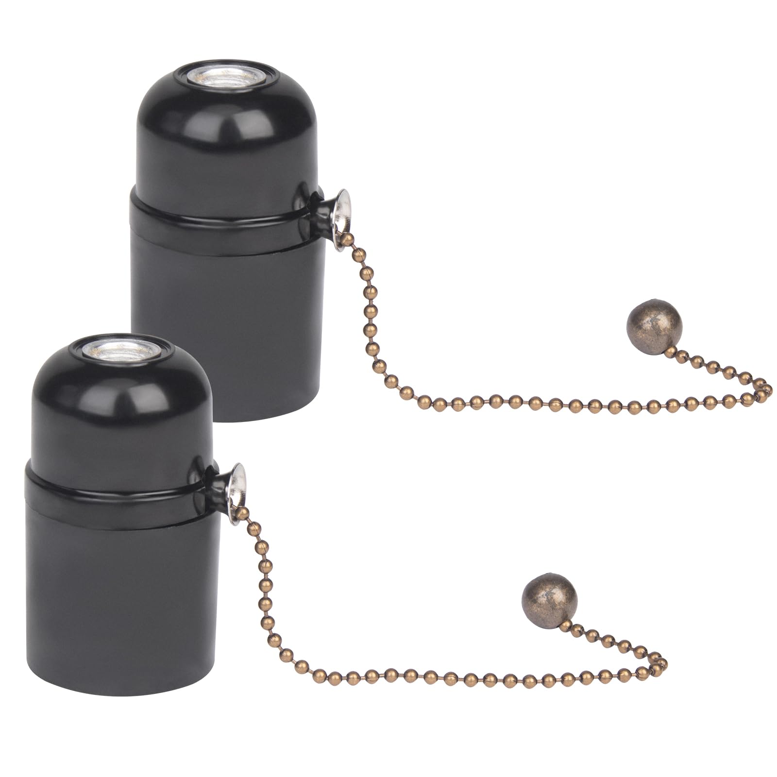 FIRVRE Retro 2×E26 lamp holder with pull chain,Waterproof lamp bases,Edison vintage bulb holder,screw bulb adapter for glass bankers desk lamp floor lamp wall lights