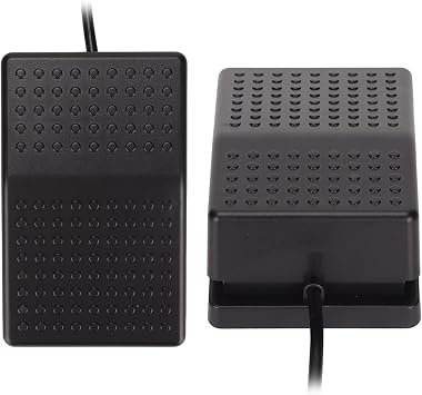Luqeeg USB Foot Switch Pedal, Single Pedal Mechanical Switch with Indicator Light, Standard Programmable PC Keyboard Mouse Device Ergonomically Designed Wide Pedal for General Computer