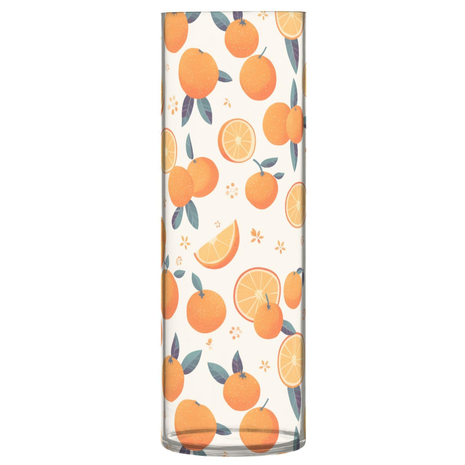 Vase jaune orange en plastique incassable de 30 cm pour table et bouquet