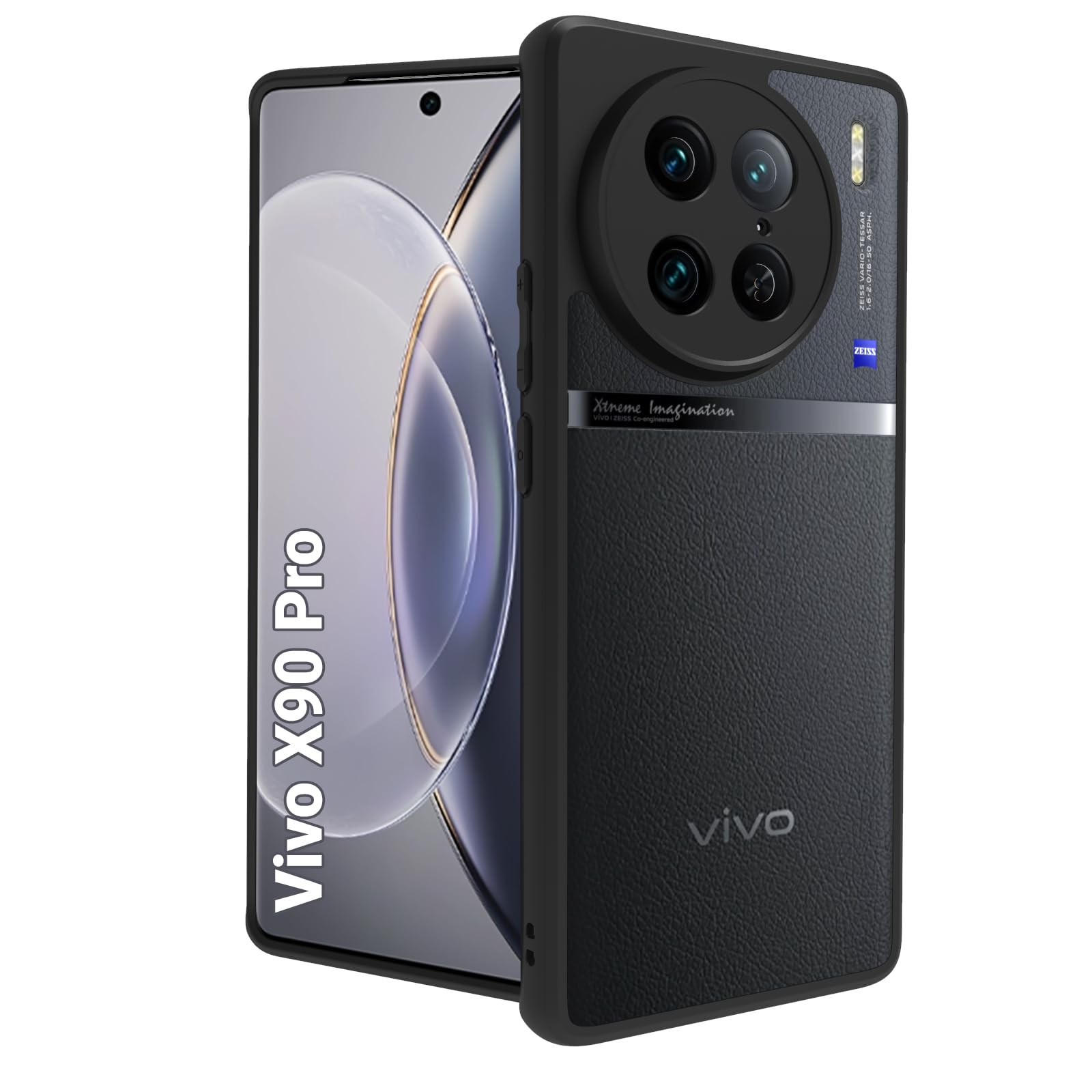 RIGGEAR Shockproof Sleek Hybrid Armor Vivo X90 Pro Back Cover Case For Mobile (Transparent Pc + Tpu)