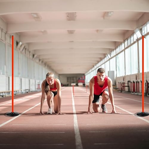 Miniatura 2 de Orange Soccer Agility Poles Set Deportes Desmontable Entrenamiento Speed Pole Slalom Postes con Base de goma Equipo de Traning Deportivo