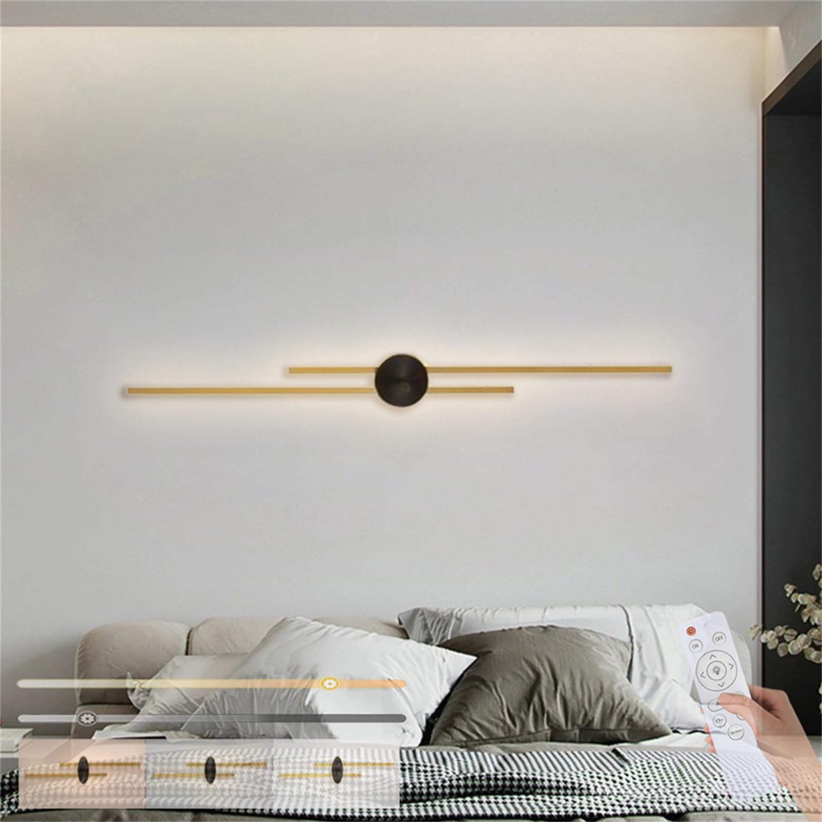 Lámparas de pared interior LED de aluminio y acrílico acabado dorado 8