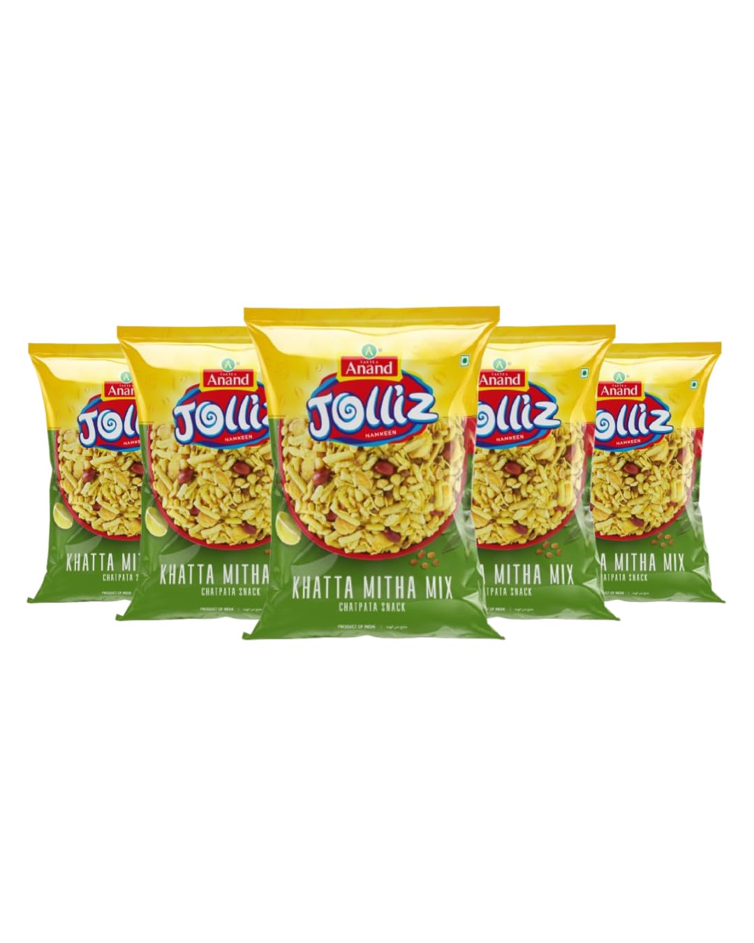 TASTEA Anand Jolliz namkeen mix | Khatta Mitha Mix Namkeen | Ready To Eat Snack | Indian Snack | Chai Time Namkeen | 200 gm each | Pack of 5