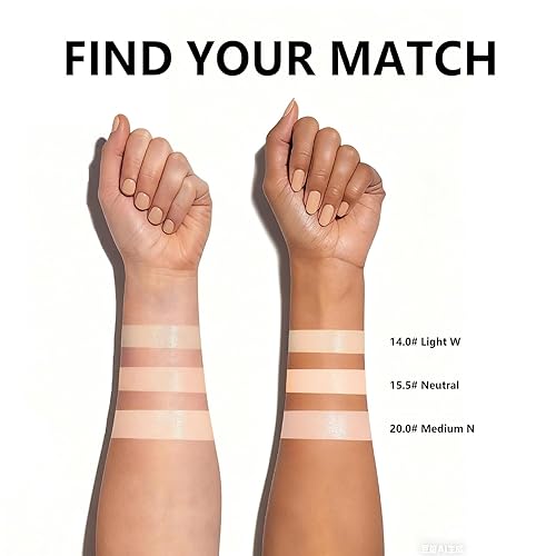 2 PCS Under Eye Concealer & Brightener for Dark Circles - Full Coverage Concealer Waterproof for Mature Skin with Anti-Aging Matte Finish (20.0 Medium N)(14.0 Light W+brush+sponge,0.4 Fl Oz (Pack of 1))