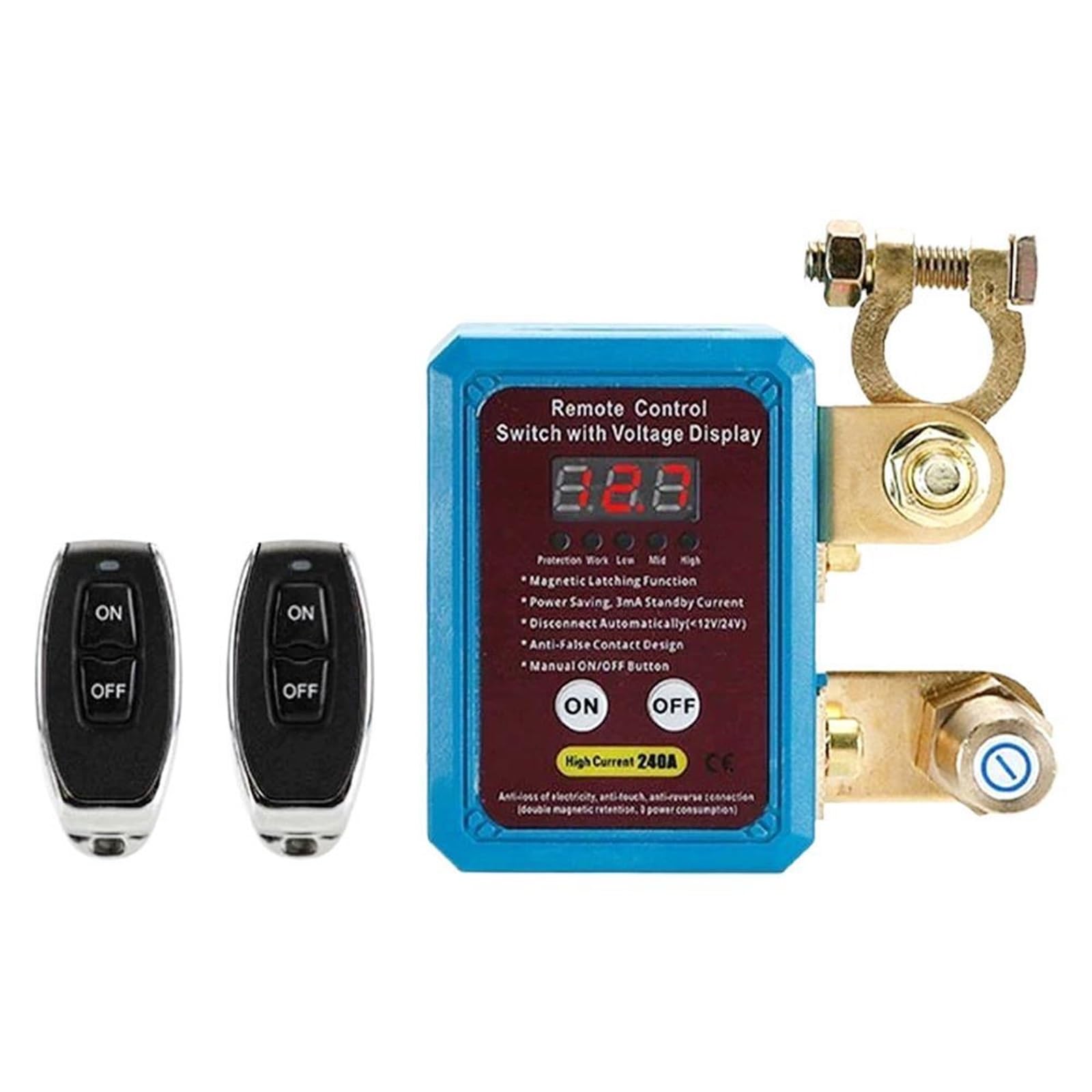 Interruptor de apagado remoto de desconexión de batería de 12/24 V 240 A(Digital display)