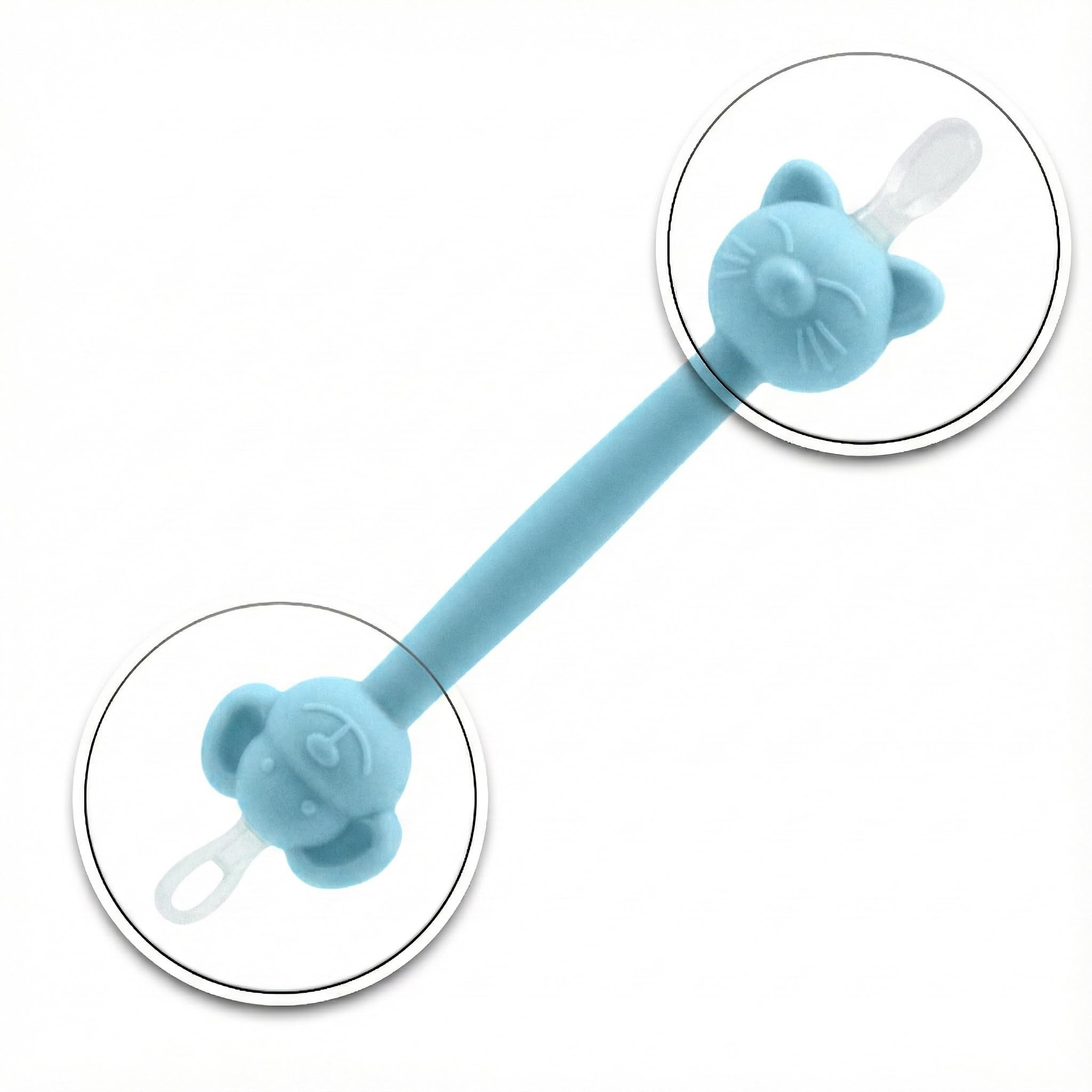 Cure Nez Bébé Sécurisé – Nettoyeur Nasal Manuel Double Embout – Boucle Anti-Insertion – Hygiène Nasale Nourrisson & Enfant – Réutilisable, Facile à Nettoyer (Bleu)