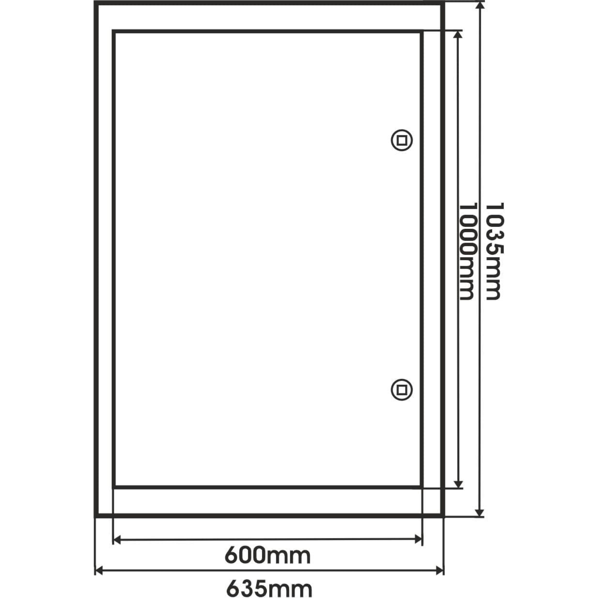 Revisionsklappe Softline 600 x 1000 mm weiß "The White Edition" mit Vierkantverschluss für Wand- oder Deckeneinbau