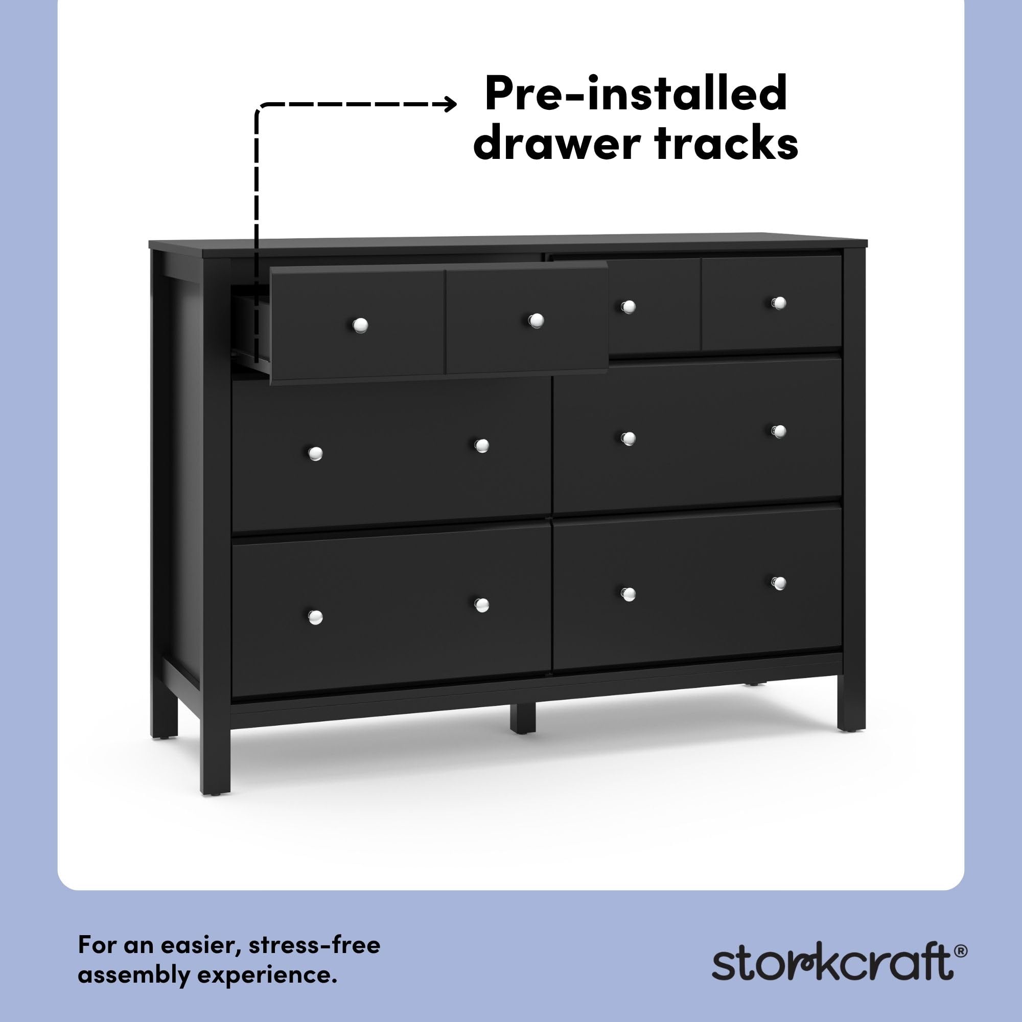 Amazon.com : Storkcraft Horizon 6 Drawer Dresser (Black) – GREENGUARD Gold  Certified Dresser for Nursery & Kids' Room, Modern Storage with  Interlocking Drawer System : Baby