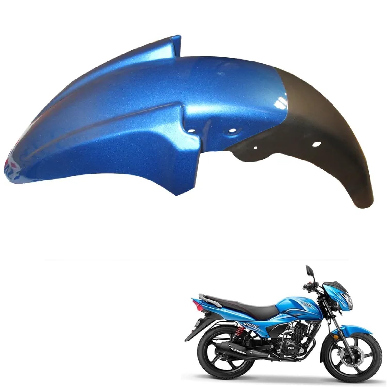 Zombieeast Bike Front Mudguard/Mud Guard Blue Compatible with tvs victor 2016 model