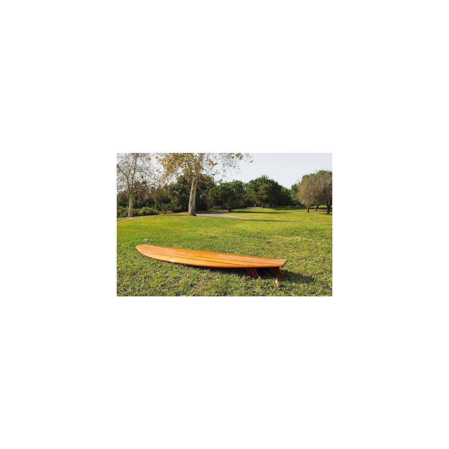 HomeStock Wooden Surfboard Longboard Handmade Stylish Fins Glossy Exterior Red Cedar Epoxy Surfboard