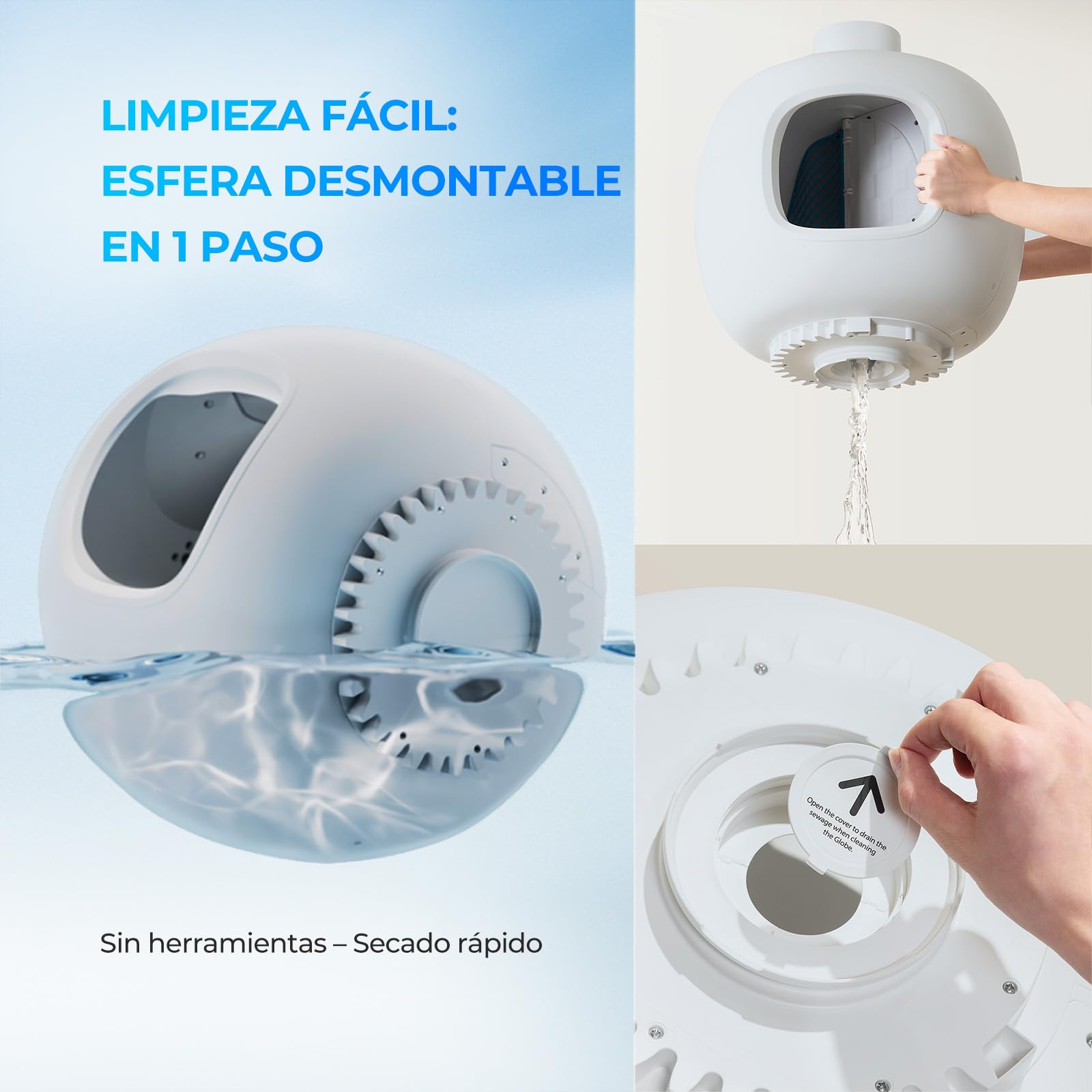 Catlink Baymax-Lite arenero autolimpiable, con monitoreo de Salud para Gatos, Compatible con Control Remoto Mediante App, Ofrece 4 Modos de Limpieza y es Adecuado para Gatos de 1.5 a 10 kg
