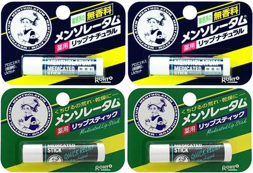 Amazon.co.jp: ロート製薬 メンソレータム 薬用リップ [無香料] +
