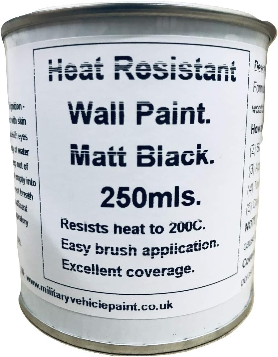 Rustins HRMB250 Quick Dry BlackPaint, Heat Resistant Black Paint 250ml