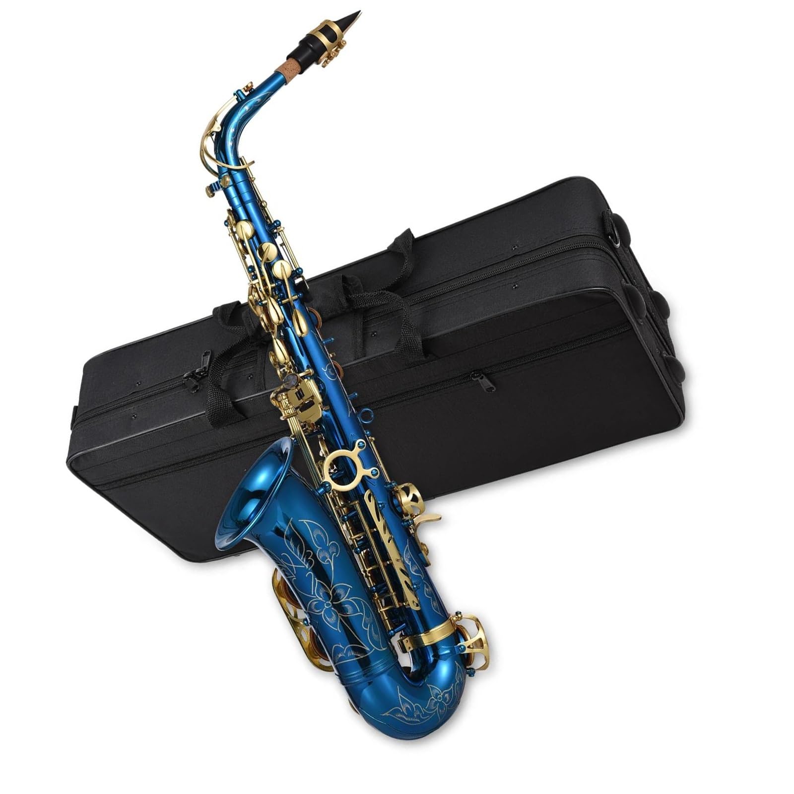Saxofón Latón Grabado Eb Mi Bemol Alto Saxofón Botones Instrumento De Viento Con Estuche