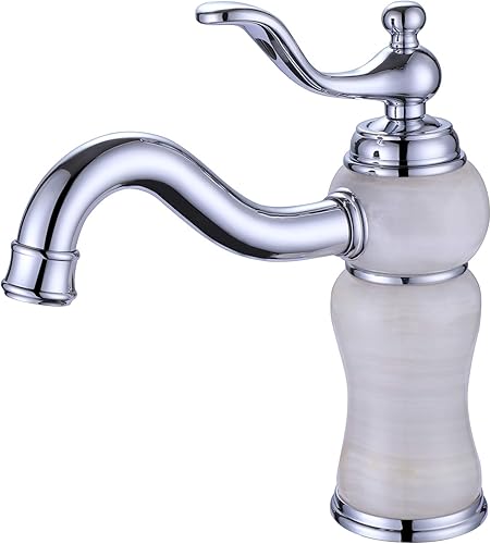 LANC Grifo de baño de piedra de lujo europeo todo cobre y natural Jade blanco grifo mezclador caliente y frío grifo mezclador oro rosa acabado