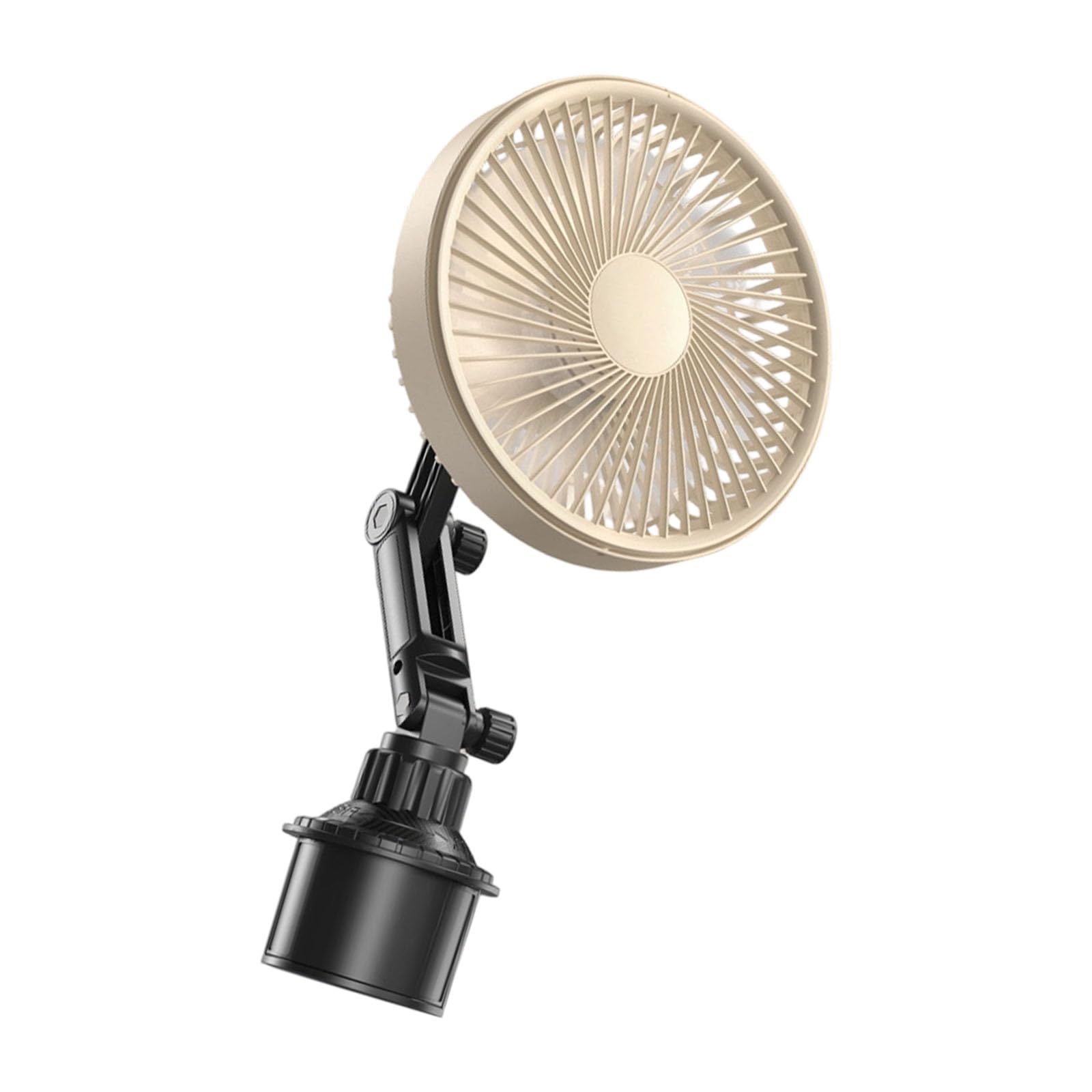 Jazuaiao Car Cup Holder Fan with 360 Degree Adjustable Base and USB Plug-in Portable Car Fan for Strong Cooling in Vehicles Display