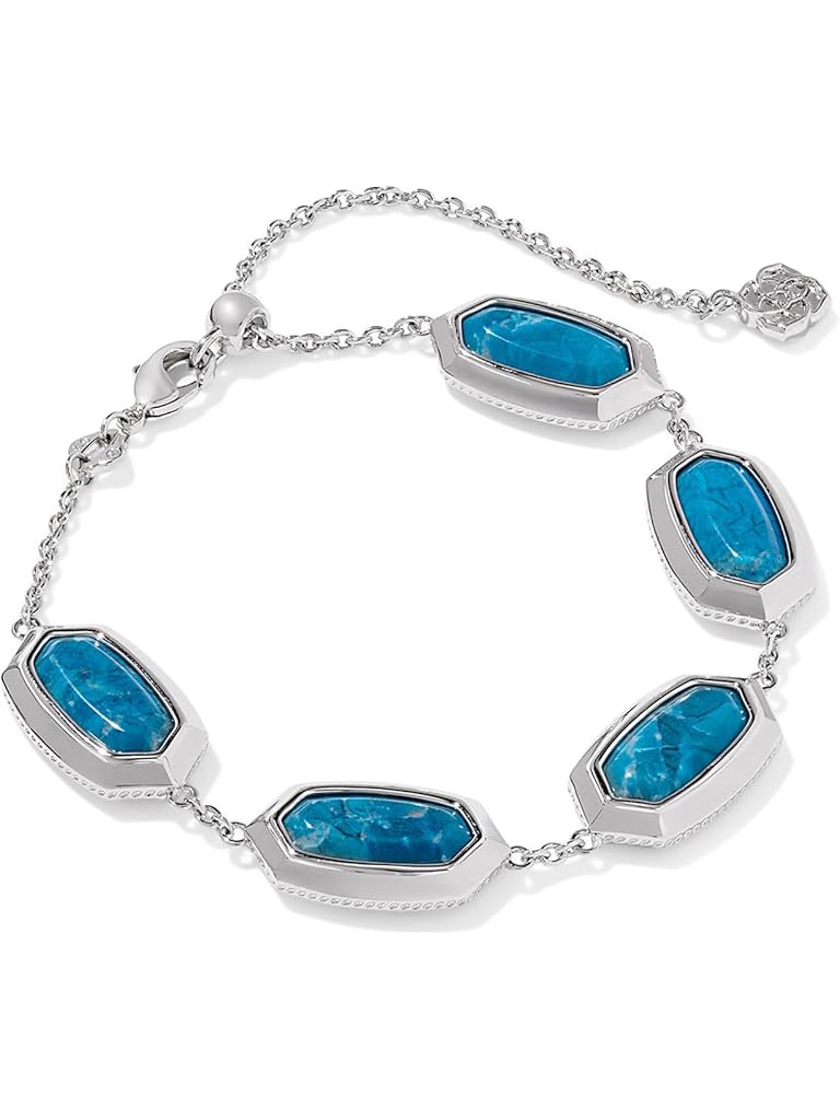 Blue Kendra Scott Elaina Bezel Delicate Chain Bracelet