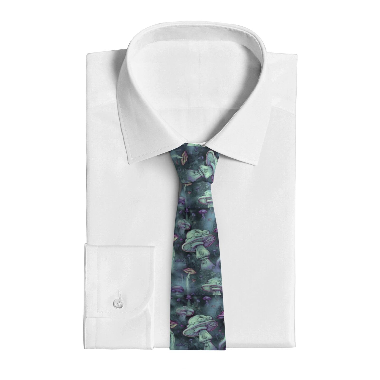 VducK Neckties for Men Business Casual Necktie Men Smoke Mushrooms Ties for Weddings Dances Neck Tie for Men