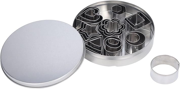 Mini Cookie Cutter Shapes Set, 24Pcs Portable Stainless Steel Metal Small Patterns, Kitchen Baking Accessories for Mousse Cake Cookies Biscuit Pastry Dough Pie Crust