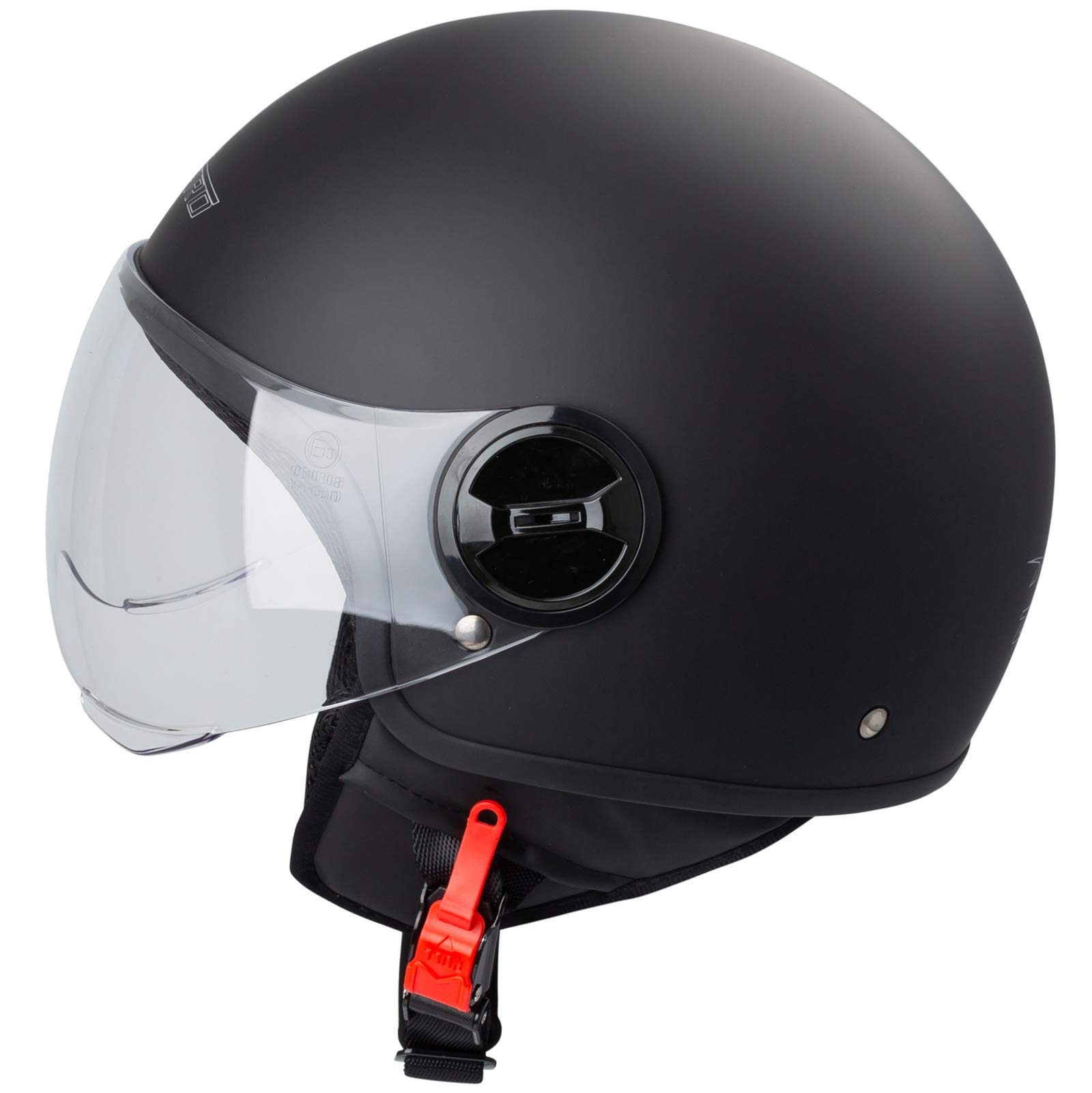 Casco Jet Demi Urban Moto Omologato ECE 22-06 Avio Sferica SonicMoto Nero Opaco S