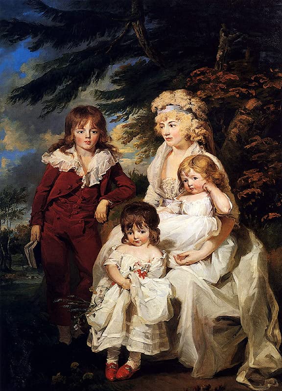 Famous Artwork Modern Canvas Painting Classic Portrait of The Hon Juliana Talbot Mrs Michael With Her Children Henry Maria And Elizabeth Ward for Office Decor 60x90cm