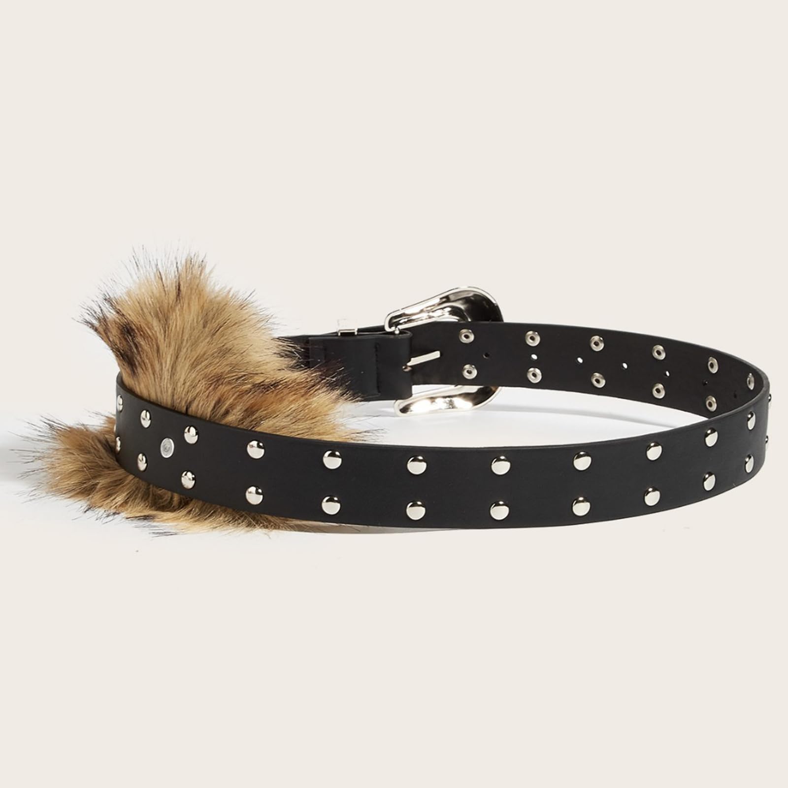 Elegante cinturón de piel sintética con ribete sintético Cintura ajustable con hebilla para fiestas o atuendos casuales. Cinturón moderno de piel sintética