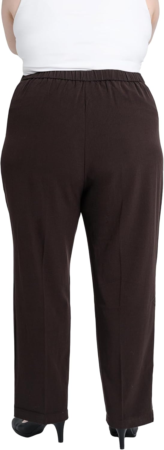 Briggs New York Womens Plus Size Pull on Dress Pant Average & Short Length - Image 2