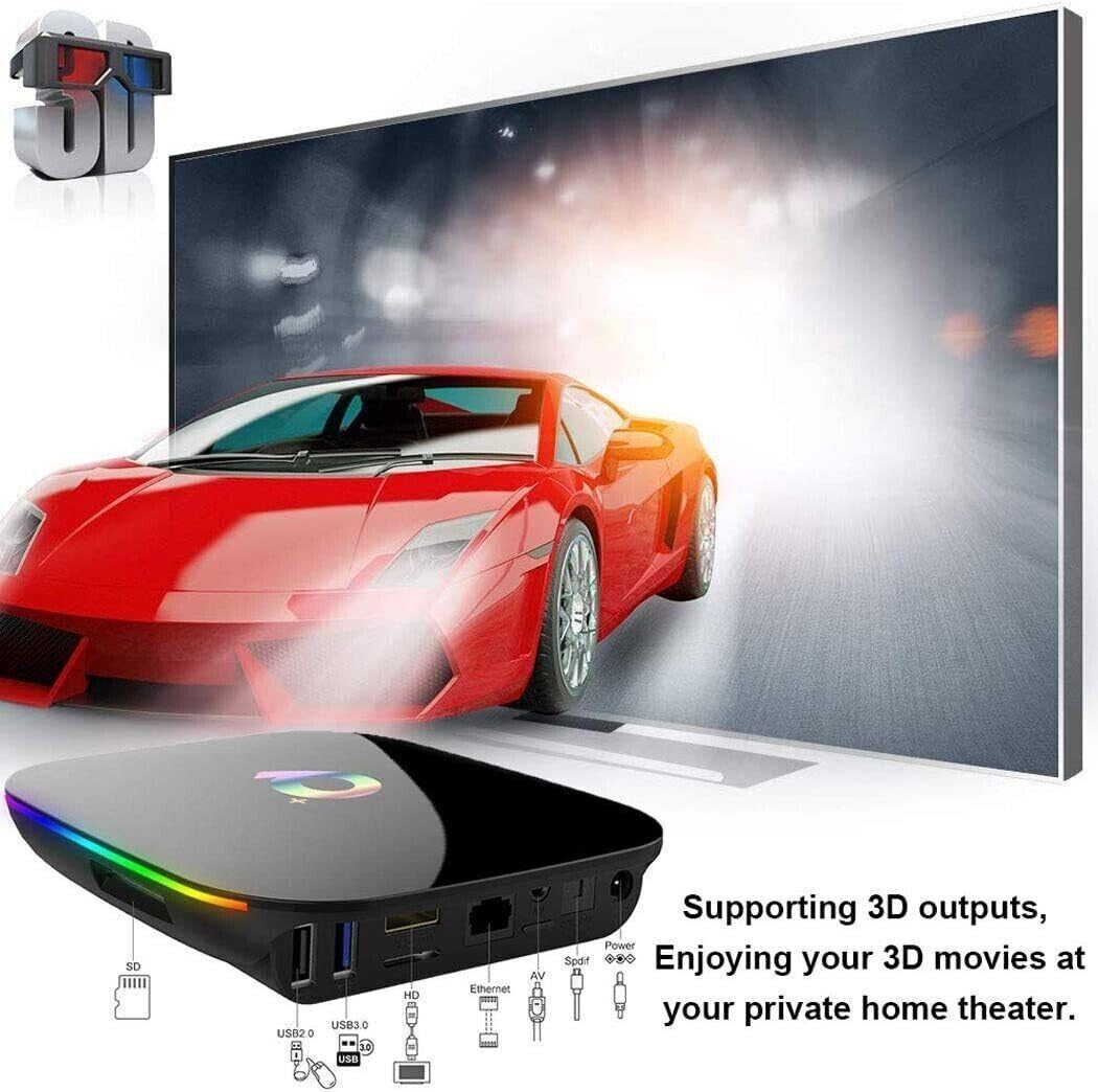 TV Smart Box Android 12.0 Q Plus 8K WiFi Media Player 3D Quad Core 8 Gb Ram 64 Gb Rom con Telecomando