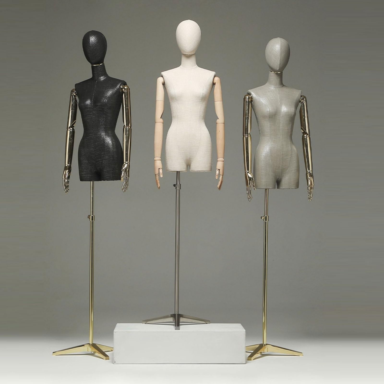 Manichino Sartoriale Regolabile Donna Dotato Abbinato a Un Tessuto Fiammato Squisito e Delicato, Base in Metallo Facilmente Regolabile, Manichini Donna Negozio Abbigliamento per Abbigliamento, Gioiell