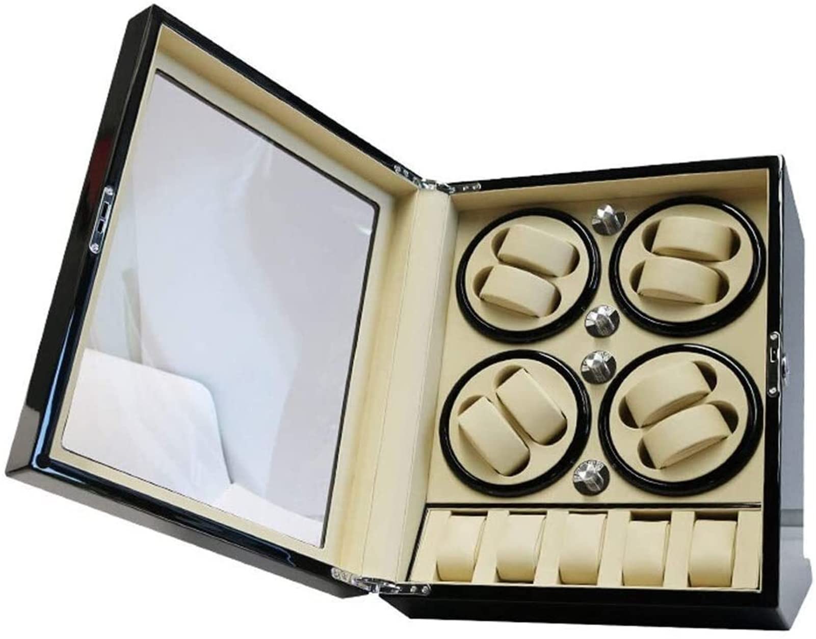 EHVYBDX Wooden Automatic Watch Winder 8+5 Storage Boxes 5 Rotation Modes Quiet Motor- for 13 Watches Accessories